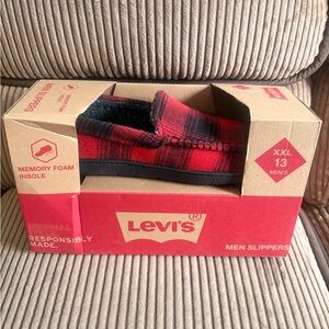 Levi's Red Plaid Slip-On House Shoes